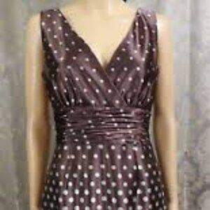 JESSICA HOWARD VINTAGE WOMEN'S SATIN FEEL SLEEVELESS KNEE LENGTH POLKA DOT 14P